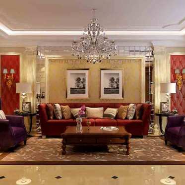 新古典紫色客厅装修装饰