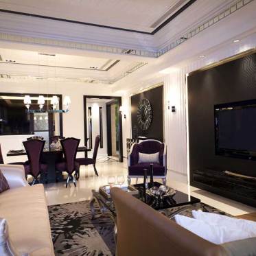 紫色神秘欧式客厅空间设计