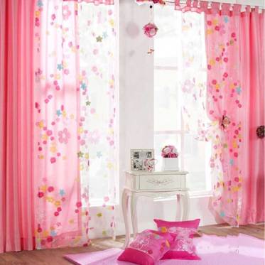 家装粉色窗帘效果图设计