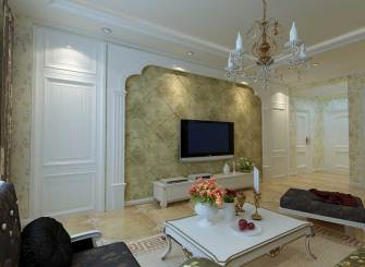 欧式大气白色典雅客厅背景墙设计