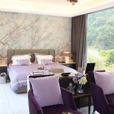 浪漫紫色新古典风格卧室装...