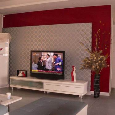 现代简洁舒适电视背景墙设...