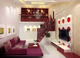 浪漫雅致东南亚风复式客厅装修设计