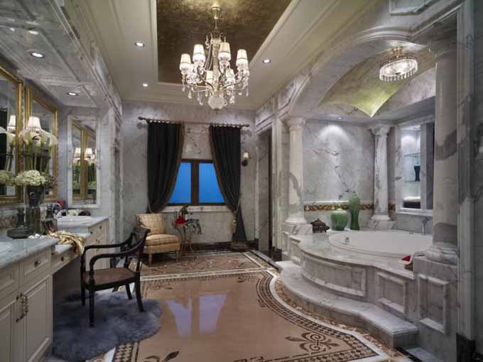 浴室设计不疏忽每一个细节，设计师用心将这里打造成了一个让人留恋的地方。