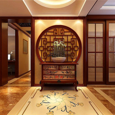 中式风格古朴背景墙展示