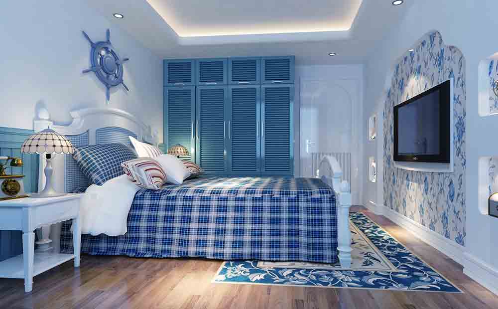 次卧规划相对简单，没有主光源，以天花处间照的柔和灯光，让睡卧空间更加舒适。