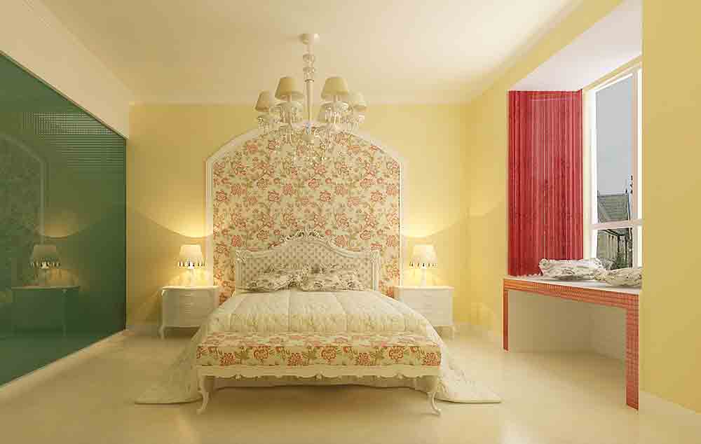 温馨的卧室，以暖黄色搭以柔和自然光，打造温馨舒适的睡卧空间。