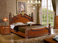 欧情家居实木床的图片