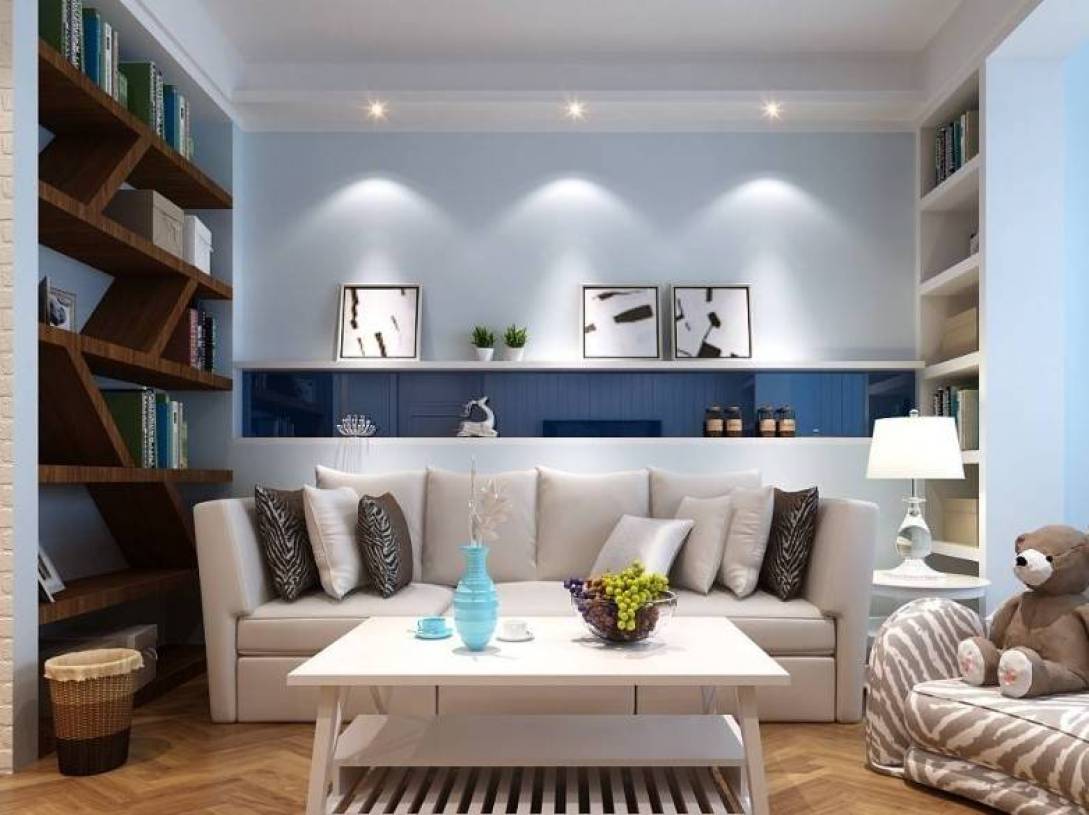 180㎡四居室现代风格客厅沙发背景墙装修效果图-现代风格家用储物柜