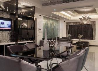 200m²后现代风格餐厅过吊顶装修图片,后现代风格餐桌椅图片