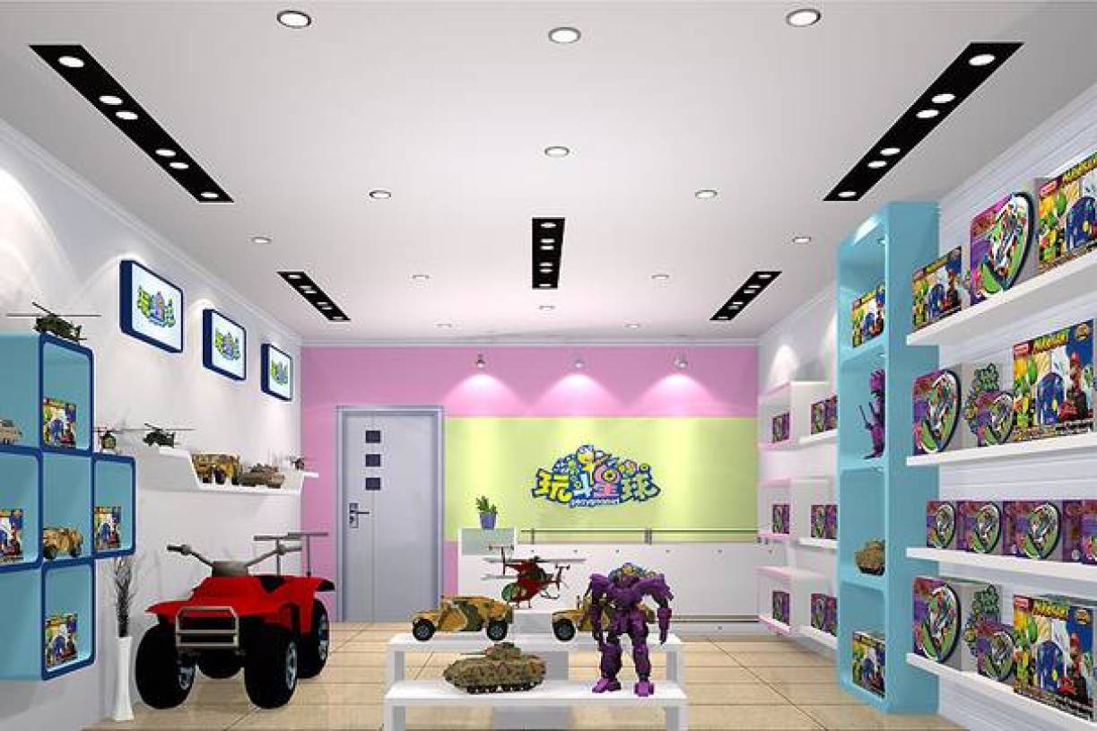 现代风格玩具店吊顶装修效果图-现代风格展柜图片