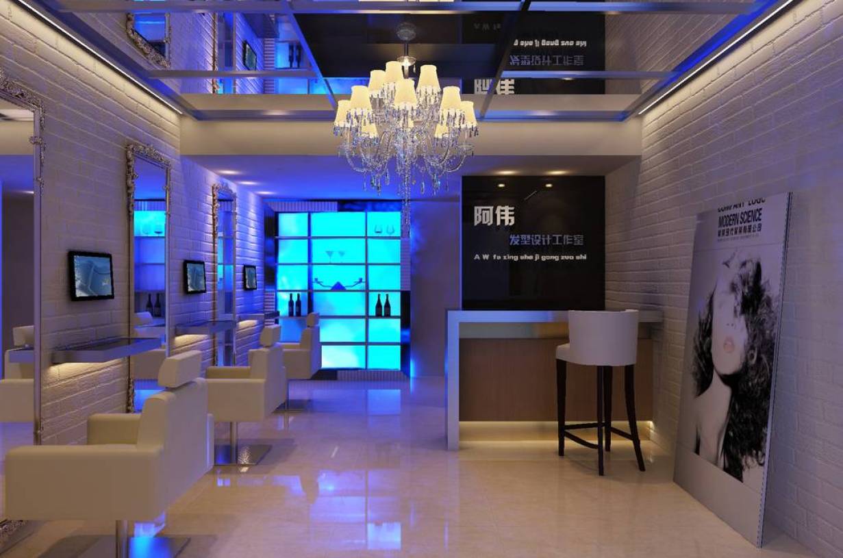 现代风格发型工作室装修图片-兔狗装修效果图