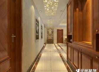188m²简欧风格过道吊顶装修图片-简欧风格壁柜图片