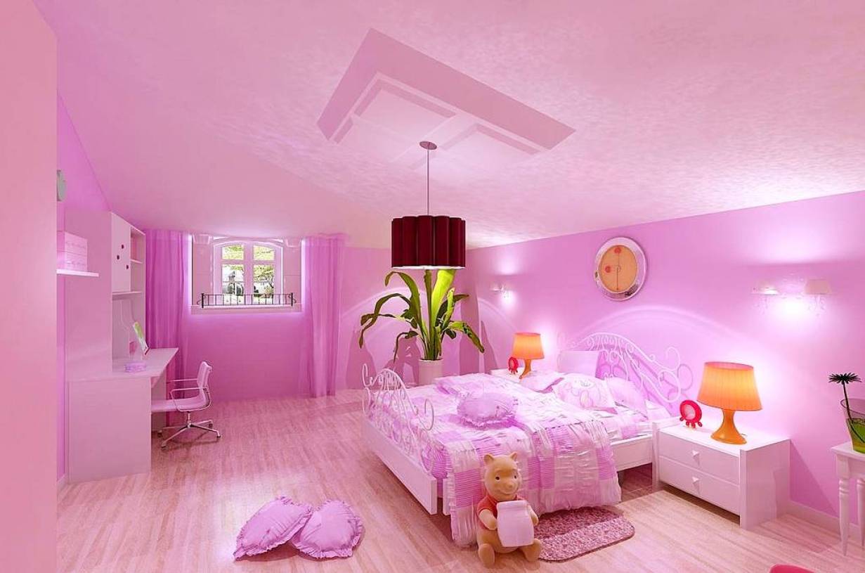 欧式风格复式粉色女儿房装修效果图