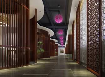 300m²中式风格酒店走廊装修图片