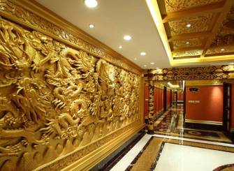 中式风格酒店壁画装修图片