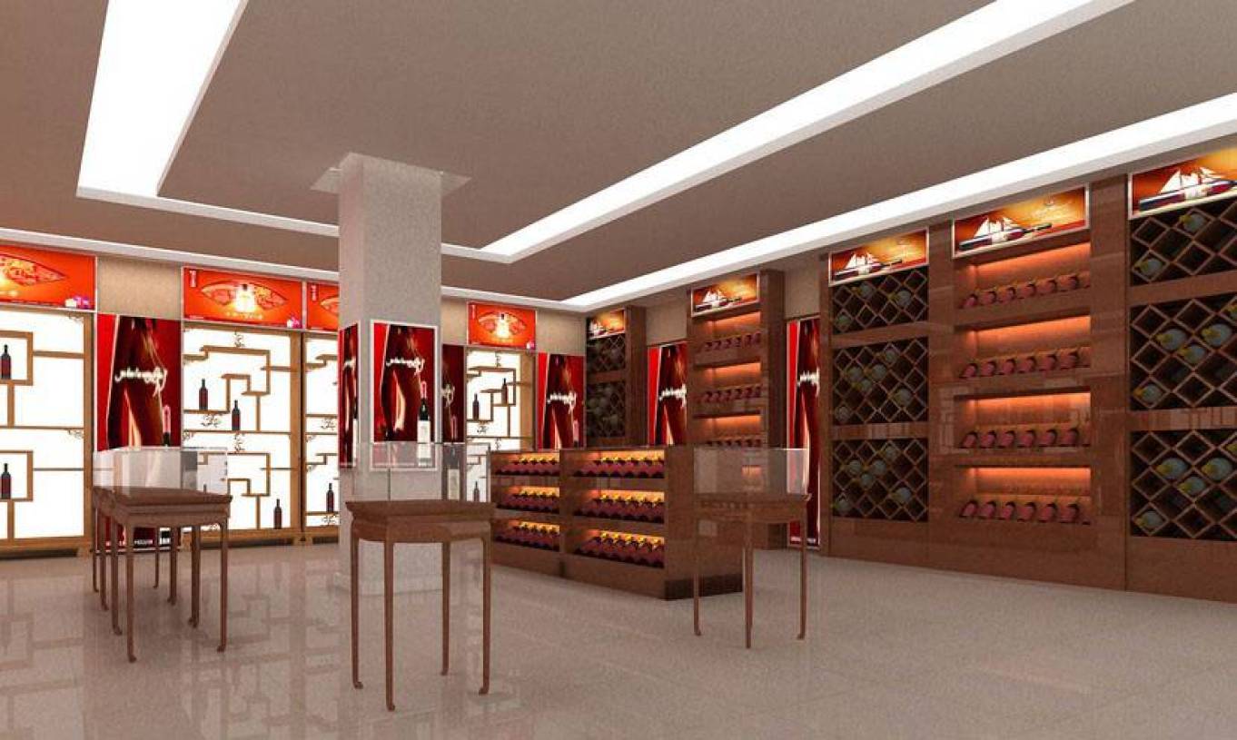 烟酒店大厅吊顶装修效果图