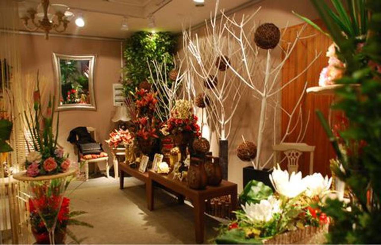 简约风格花店装饰画装修图片-简约风格置物台图片