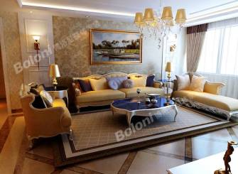 欧式风格三居室客厅沙发背景墙效果图,欧式风格吊顶图片