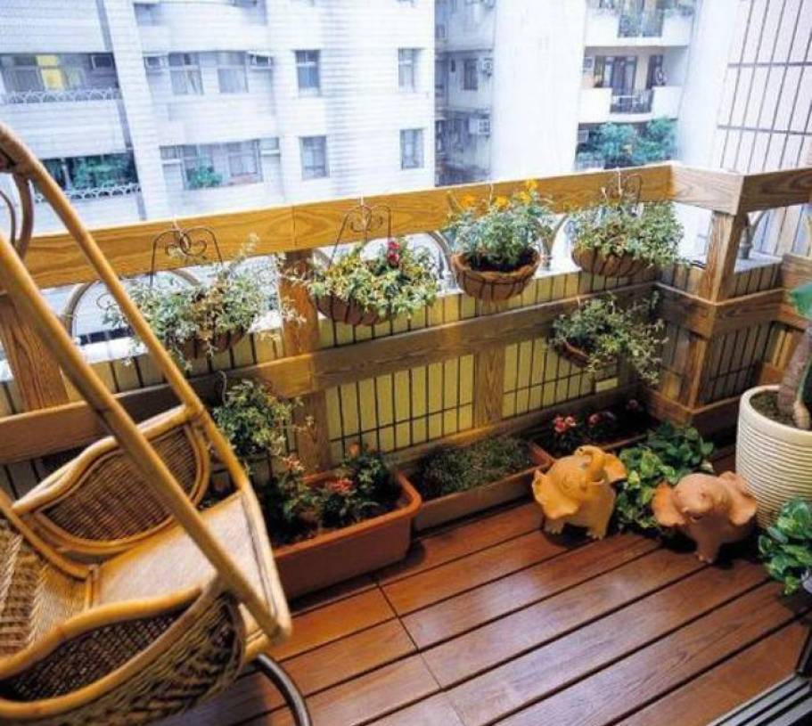田园风格二居室阳台花园装修效果图
