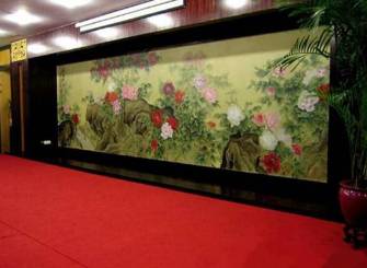 简约中式风格酒店壁画