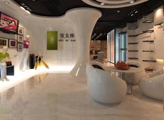 现代风格服装专卖店吊顶装修效果图-现代风格墙上置物架图片