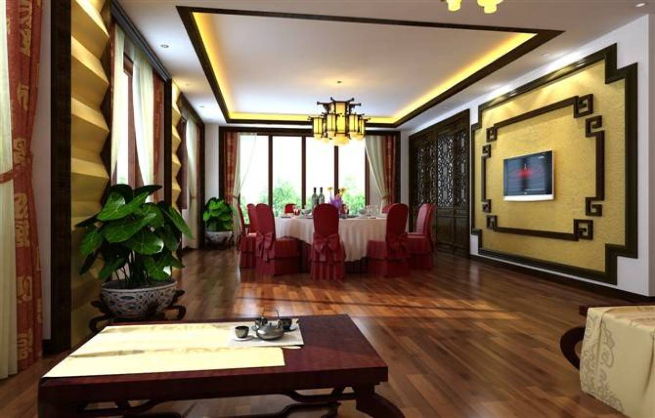 新中式风格餐厅场所包间装修效果图-新中式风格餐桌餐椅图片
