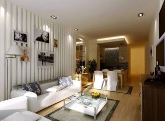 现代风格公寓客厅照片墙装修效果图