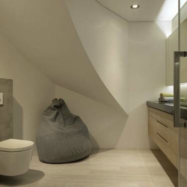 灰色简约卫生间浴室柜设计