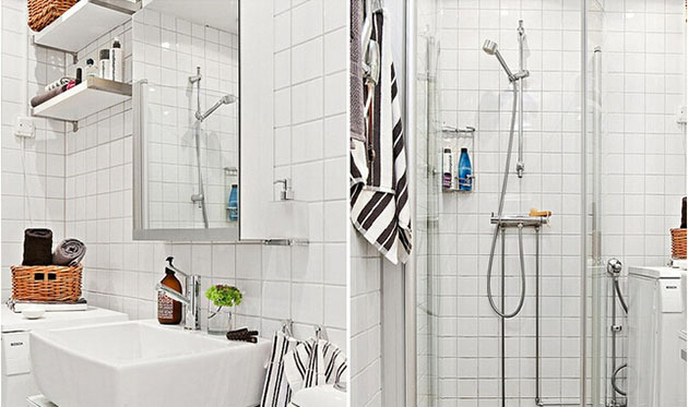 浴室的设计充分的利用了有限的空间。