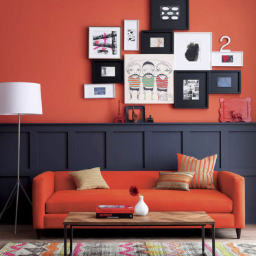 红色简欧客厅设计图片