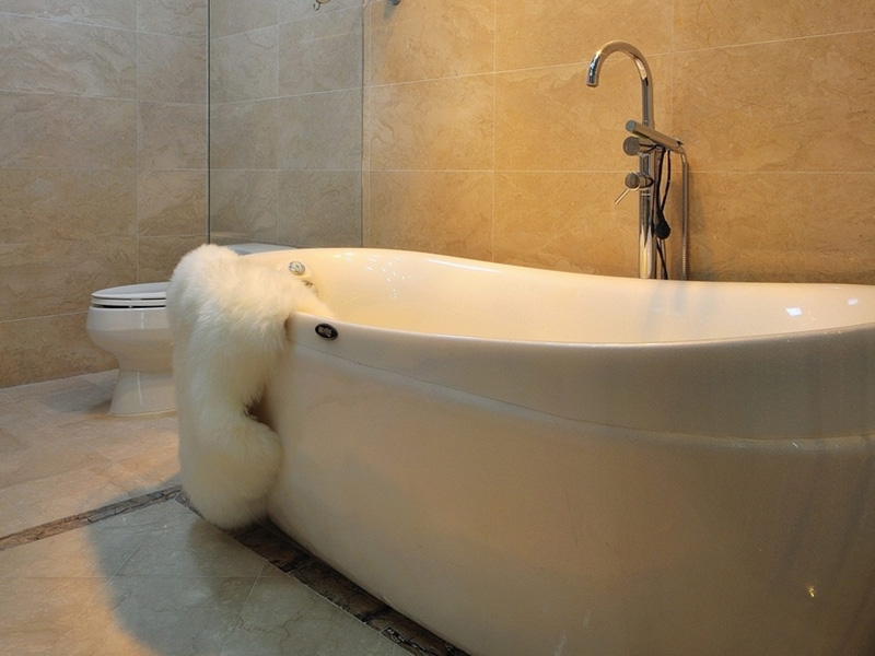 浴缸造型简单流畅，更符合人体使用习惯。