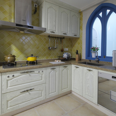 地中海蓝白厨房设计