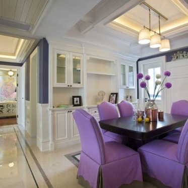 紫色浪漫唯美美式风格餐厅...
