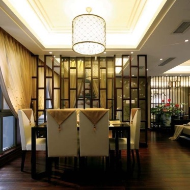 中式古典雅致餐厅装潢图片...