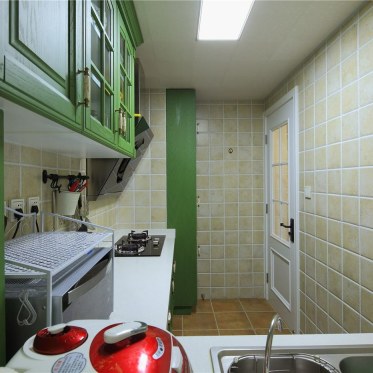 绿色混搭风格厨房设计装潢