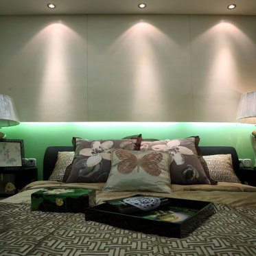 古典中式风格绿色卧室装修...