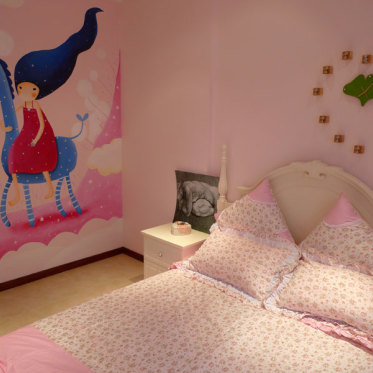 2016粉色美式儿童房装修