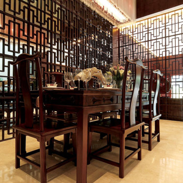 中式风格红色雅致餐厅装修...