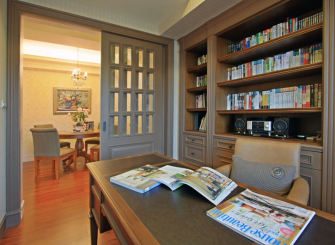 灰色简欧风格书房装修设计