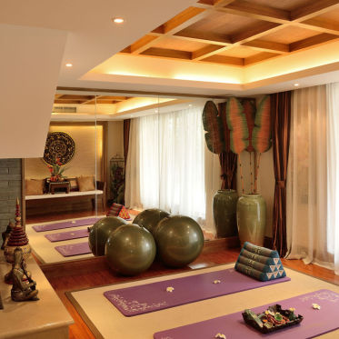 东南亚风格休闲瑜伽室装潢...