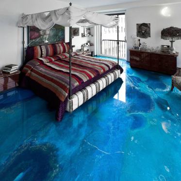 蓝色创意浪漫东南亚卧室装...