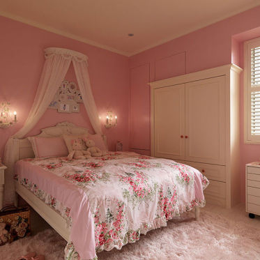 2016粉色美式风格卧室图片