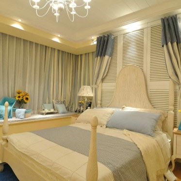 黄色地中海风格卧室装饰图...