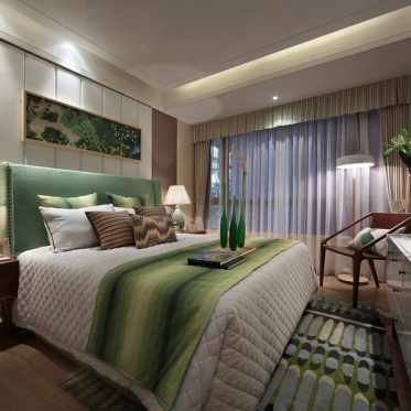 2016绿色现代清新卧室设计...