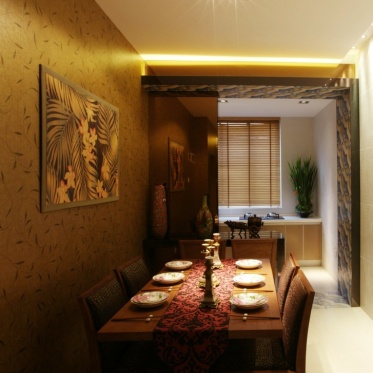 东南亚风格个性黄色餐厅装...