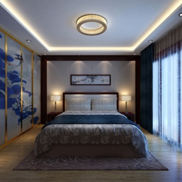 中式蓝色卧室美图赏析