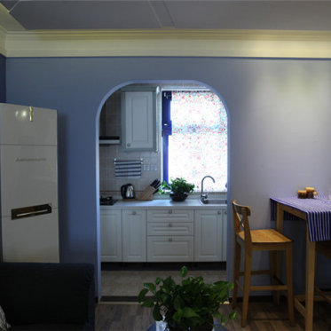地中海蓝色厨房装饰图