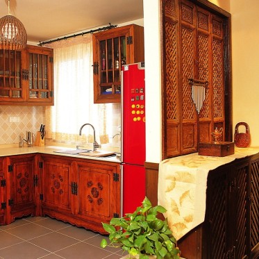 典雅东南亚厨房橱柜设计欣...