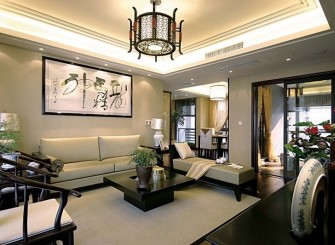 雅致中式风格客厅吊顶装修效果图